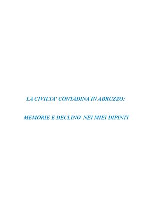 Civilta' Contadina In Abruzzo Memorie E Declino Nei Dipinti Di Gaetano Minale Compressed