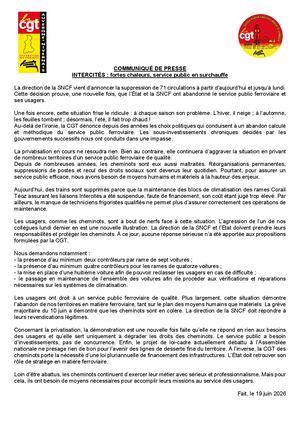 B)20260619 Cdp Intercites Fortes Chaleurs Des Secteurs Cgt Auvergne Nivernais Et Limoges