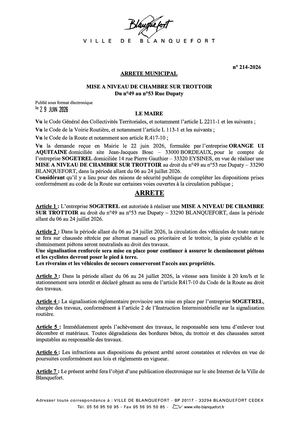 Arrêté n°214-2026