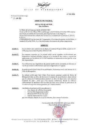 Arrêté n°216-2026