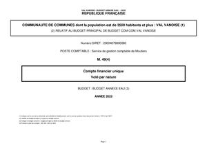 CFU 2025 Budget annexe Eau