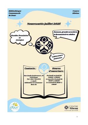 Nouveautés Juillet 2026