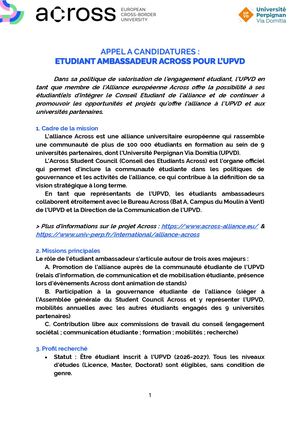AAC Etudiant Ambassadeur Across (Upvd)