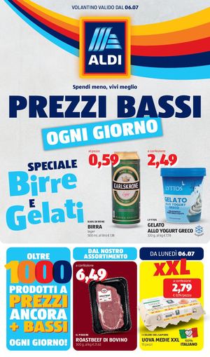 Aldi Offerte Da Lunedi 6 Luglio
