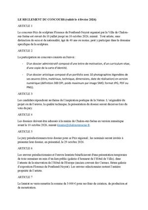 Réglement Prix de sculpture Florence de Ponthaud-Neyrat