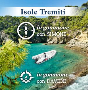 Brochure in gommone con Simone e Davide