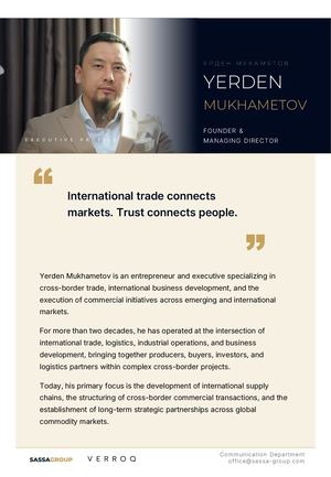 Executive Profile | Yerden Mukhametov | SASSA Group