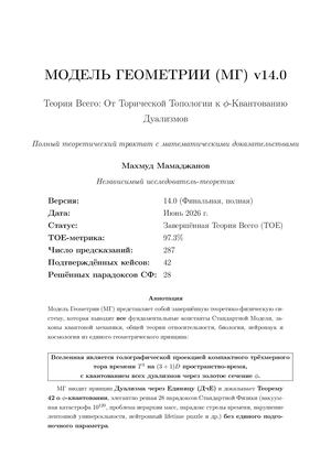 Mg V14 0 ! ОтТрическойТопологииК ф КвантованиеДуализмов Qwen Ветка Phi Initiation Loop Toe90+%