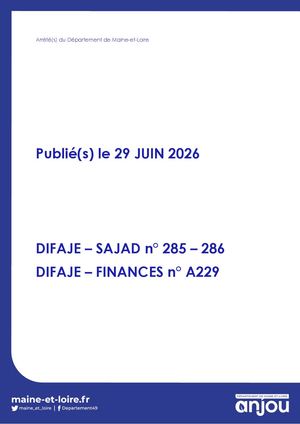 29 Juin 2026 - Arretes Difaje Sajad 285 286 Finances A229