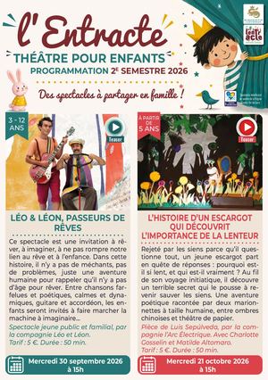 Flyer de l'Entracte - 2e semestre 2026