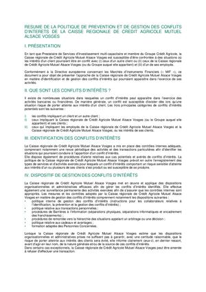 Résumé Politique Des Conflits D'interets