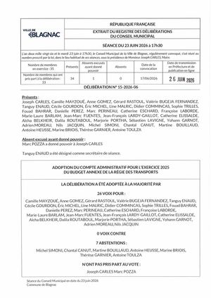 CM 23 06 2026,  Délibérations 15 à 22 Inclus