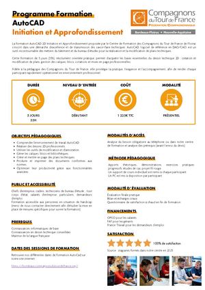 Fiche Formation AutoCad Initiation Et Approfondissement