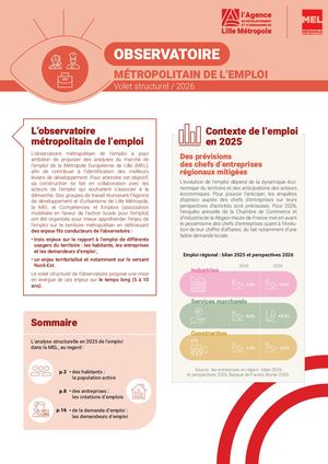 Observatoire métropolitain de l'emploi - Volet structurel