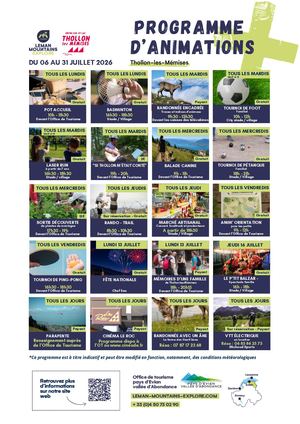 Programme Animations Thollon - été 2026
