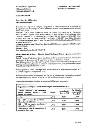 2026 48 Tarifs Periscolaire Revision Part Fixe Restauration Scolaire