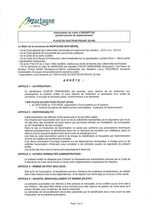 Ar26st155 Portant Permis De Stationnement Place Du Docteur Pichat Du 9 07 Au 11 07 2026