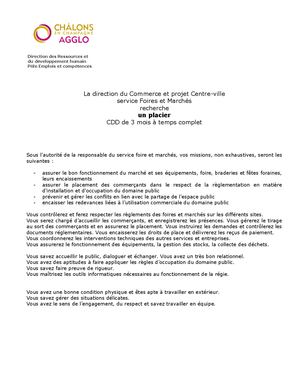Placier Cdd 3 Mois