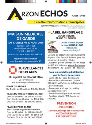 Arzon Echos - Juillet 2026