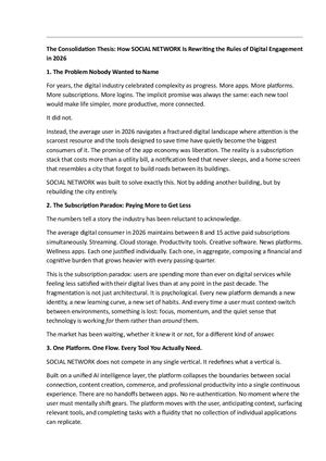 The Consolidationl Thesis