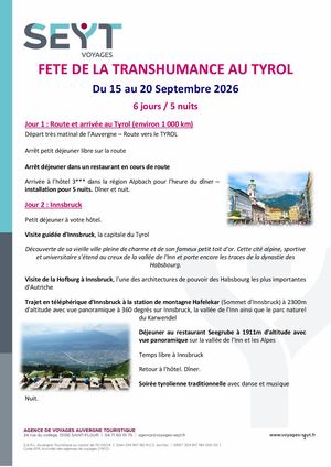 Tyrol et Journée Transhumance