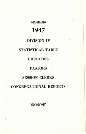 1947 Statistical Tables of the Cumberland Presbyterian Church