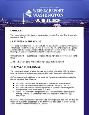WEEKLY WASHINGTON REPORT 06/29/2026