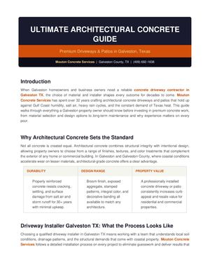 Mouton Concrete Galveston Guide
