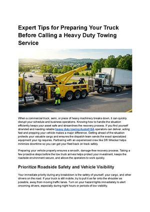 Expert Tips For Preparing Your Truck Before Calling A Heavy Duty Towing Service
