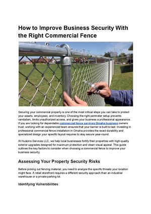 How To Improve Business Security With The Right Commercial Fence