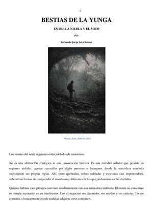 Bestias De La Yunga Entre La Niebla Y El Mito