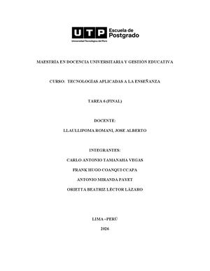 Tarea 6 Final - Tecnologías Aplicadas A la Enseñanza