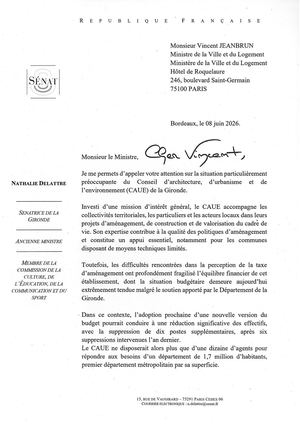 Courrier à Vincent Jeanbrun, ministre de la Ville et du Logement
