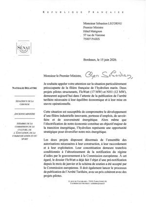 Courrier à Sébastien Lecornu, Premier ministre