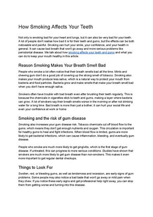 How Smoking Affects Your Teeth
