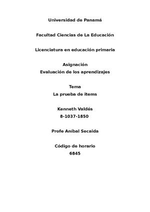 La Prueba Sus ÍTems