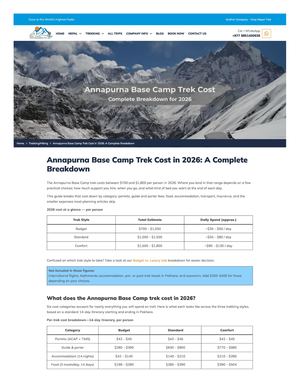 Ebctrails Com Annapurna Base Camp Trek Cost In 2026