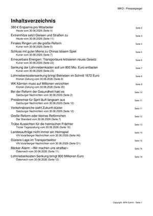 Pressespiegel 20260630