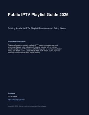 Public Iptv Playlist Guide 2026