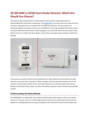 Sd 500 Arm Vs Sd505 Duct Smoke Detector Which One Should You Choose