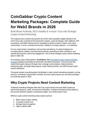Coin Gabbar Crypto Content Marketing Packages Complete Guide For Web3 Brands In 2026