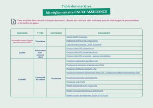 Table Des Matieres Cncef Assurance