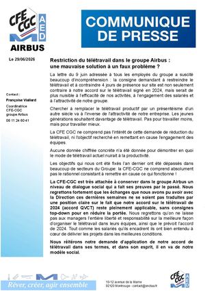 Communiqué de presse - AIRBUS