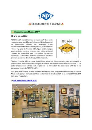 Pompes Japy Newsletter 07 08