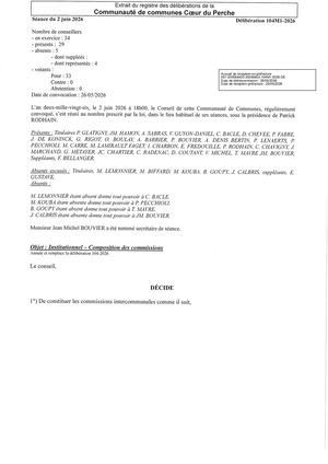 Délib 104M1 2026 - Institutionnel - Composition Des Commissions VISEE