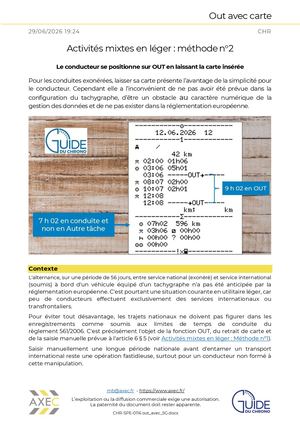 Postition OUT avec la carte insérée