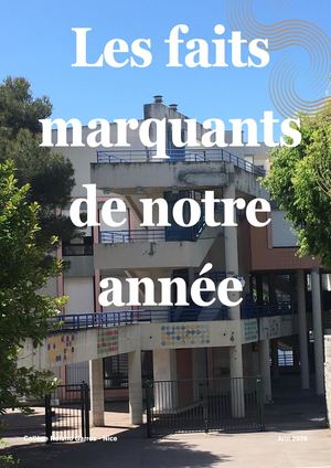 Les faits marquants de notre année