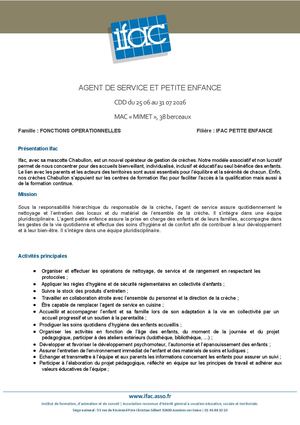Agent De Service F H - CDD - Mimet