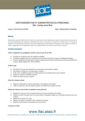Gestionnaire Paie - CDI- Aulnay Sous Bois