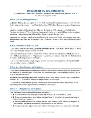 Reglement Jeu Concours Ce Natation 2026 Vf
